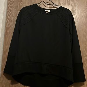 Knox Rose Black Lace and Thermal Top Size M